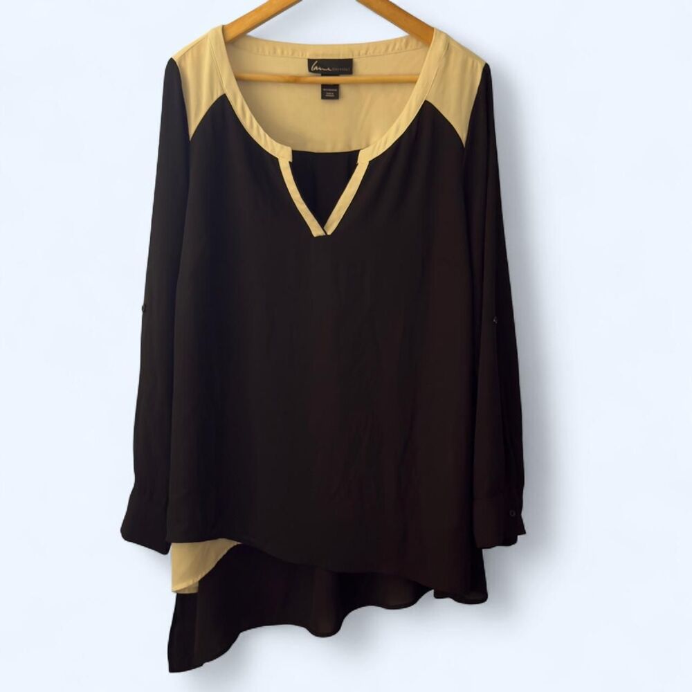 Lane Bryant Women's Black high low blouse 14/16